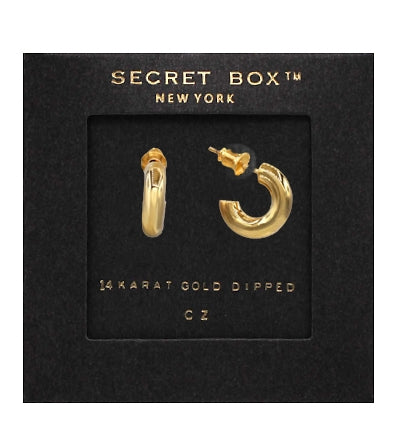 Secret Box Mini Hoops - Gold