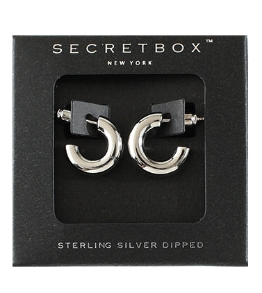 Secret Box Mini Hoops - Silver
