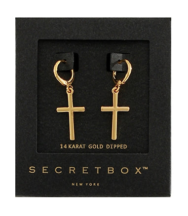 Secret Box Cross Huggies - Gold