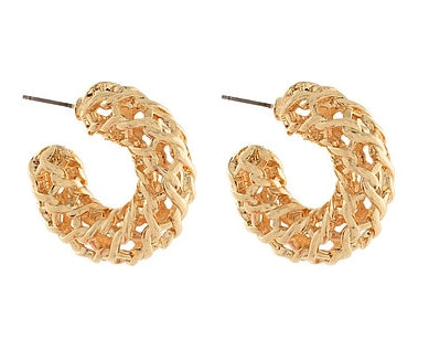 Woven Textured Bubble Hoops
