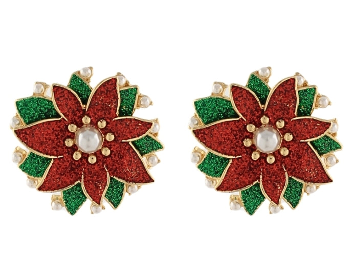 Poinsettia Earrings