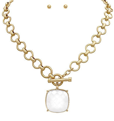 Faceted Stone Necklace