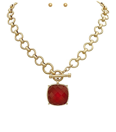 Faceted Stone Necklace