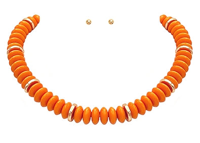 Beaded Necklace - Orange