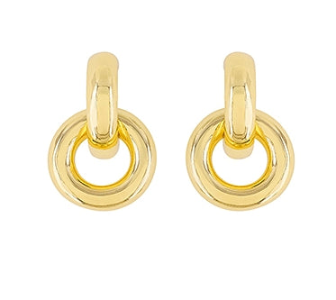 Gold Linked Circle Earrings