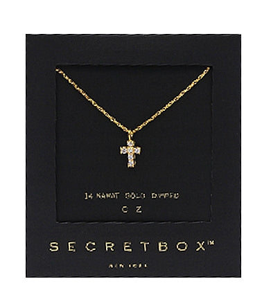 Secret Box CZ Cross Necklace