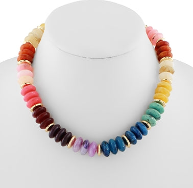 Beaded Necklace - Dark Multi