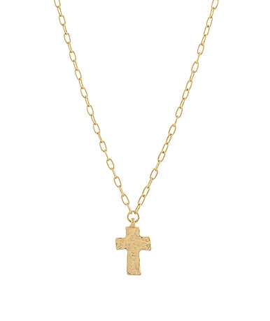 Hammered Cross Necklace
