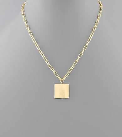 Gold Square Necklace