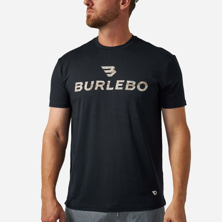 Burlebo Flying B Logo Go To Tee - Black and Classic Deer Camo