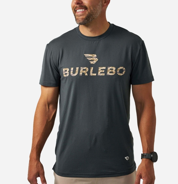 Burlebo Flying B Logo Go To Tee - Gun Metal and Gauge Camo