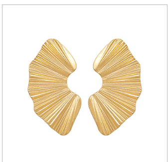 Fan Shaped Metal Earrings