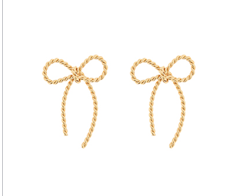 Texture Metal Bow Earrings