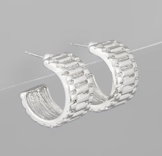 Silver Chain Hoops