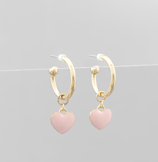 Pink Heart Earrings