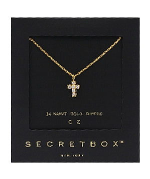 CZ Gold Cross Necklace