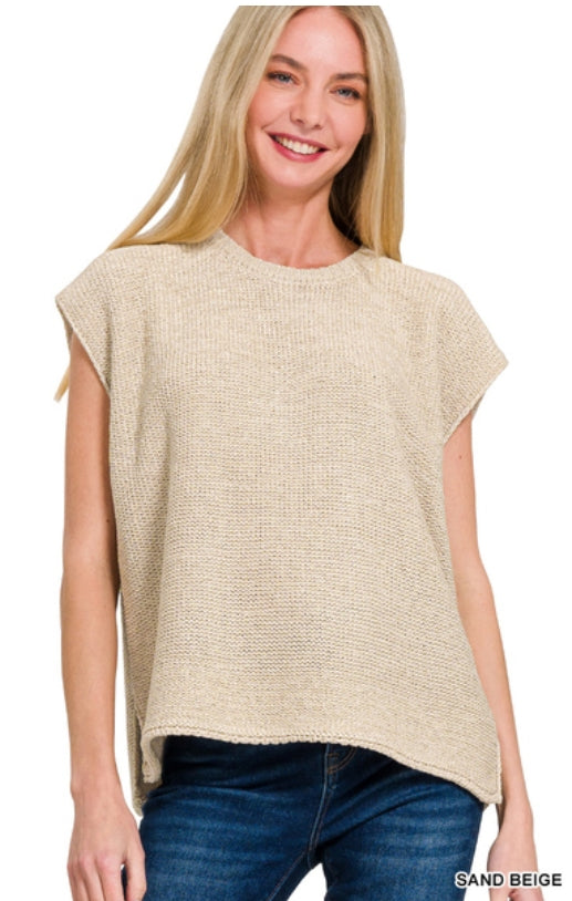 Feeling Full Sweater Vest - Sand Beige