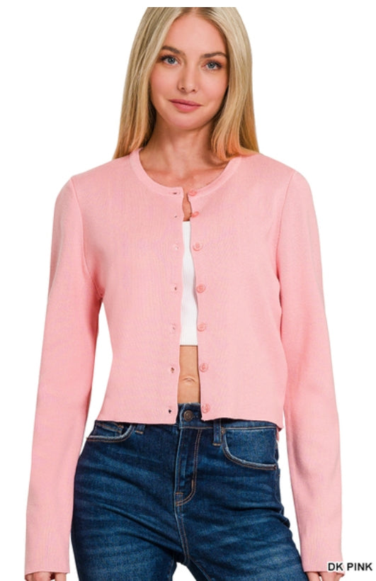 Staying Warm Button Sweater - Pink