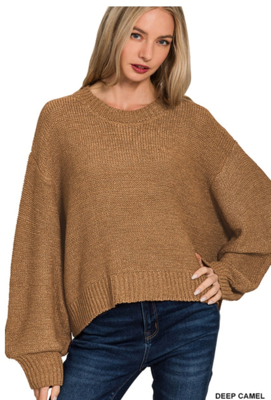 Slow Start Sweater - Deep Camel