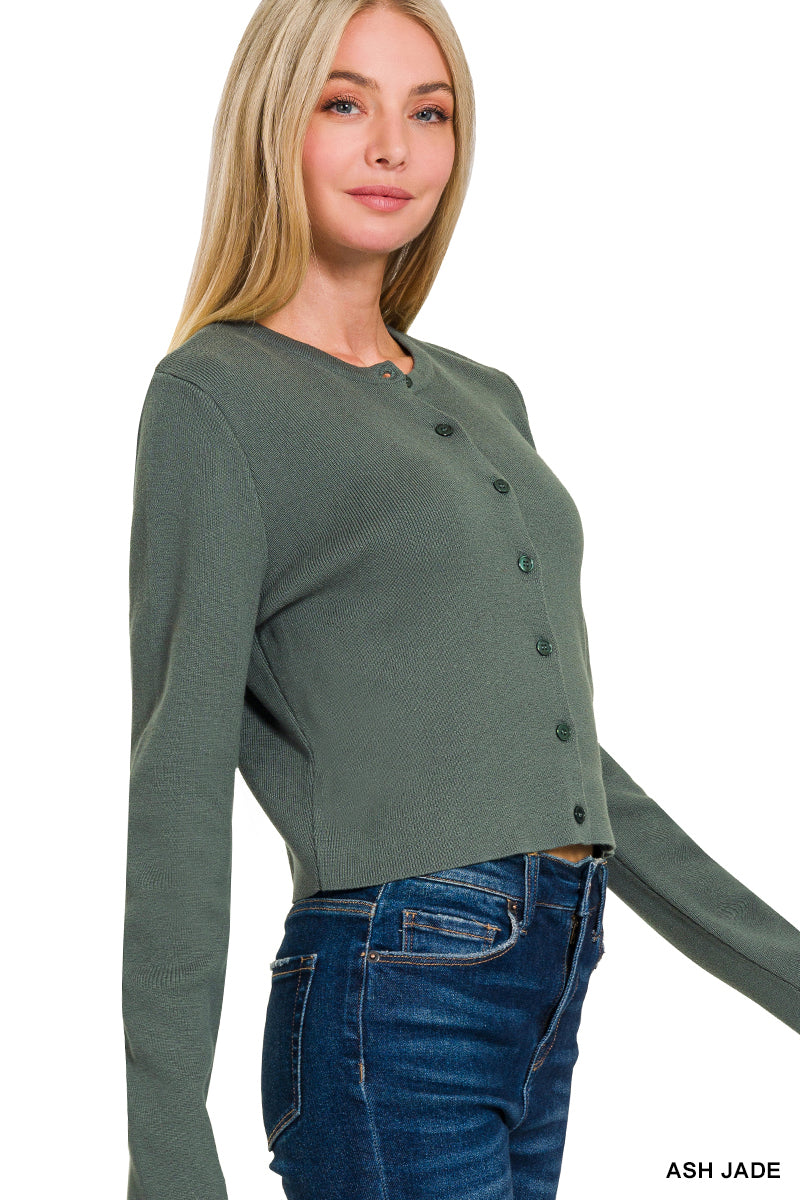 Staying Warm Button Sweater - Ash Jade