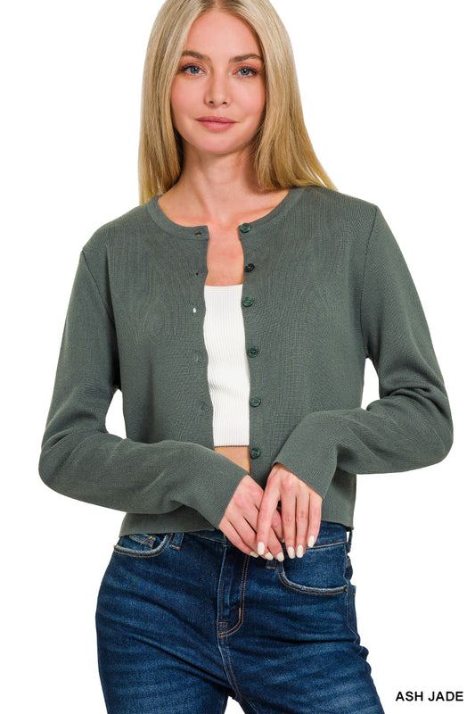 Staying Warm Button Sweater - Ash Jade