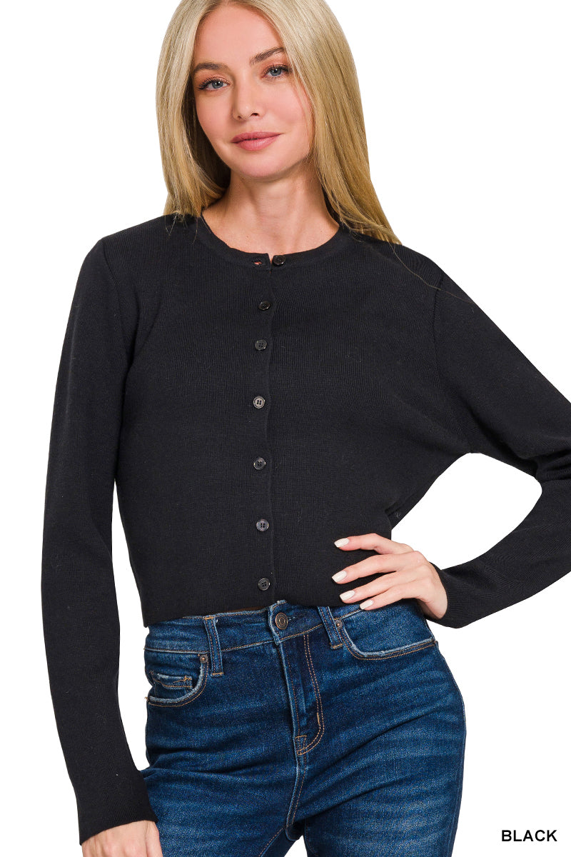 Staying Warm Button Sweater - Black