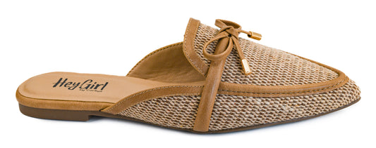 Corkys Tip Included Flat - Caramel Raffia