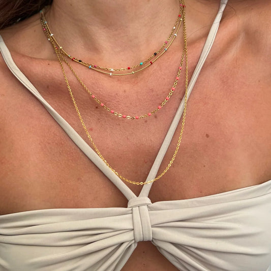 Ellie Vail Gwen Colorful Dainty Enamel Beaded Necklace