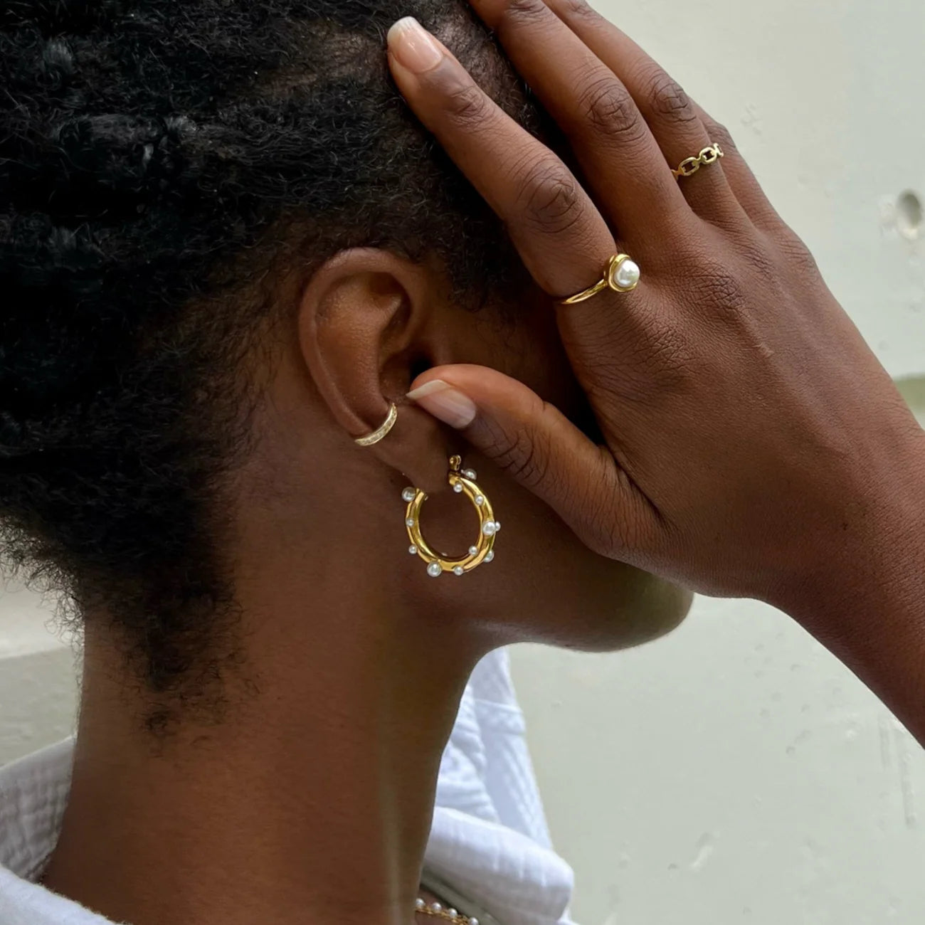 Ellie Vail Nicoletta Pearl Hoop Earring