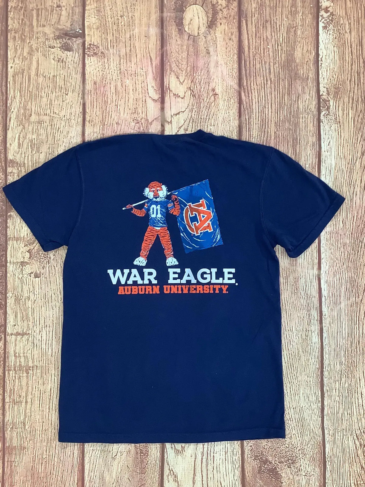 Speckle Bellies Auburn War Eagle Aubie Tee - Navy