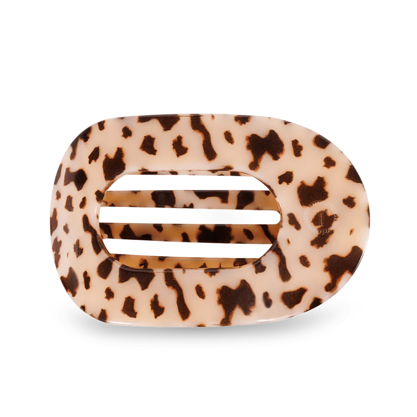 Teleties Blonde Tortoise Large Flat Round Hair Clip