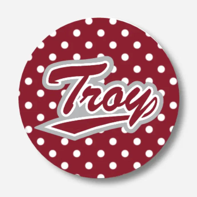 Troy Gameday Button - Polka Dots