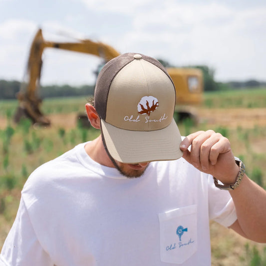 Old South Cotton Trucker Hat - Khaki/Brown