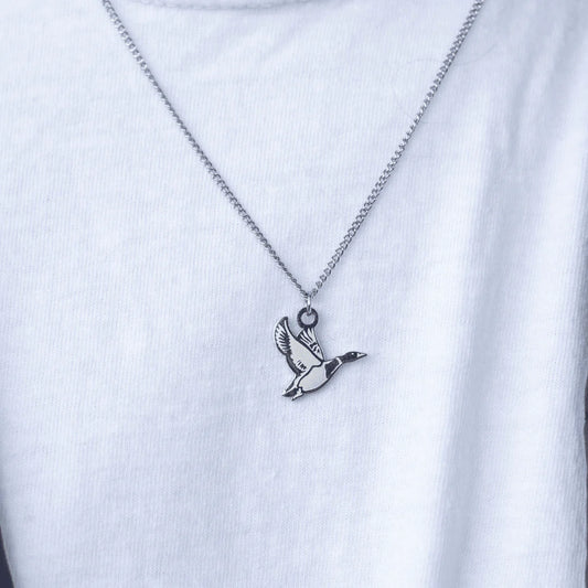 Stainless Steel Necklace and Pendant - Duck