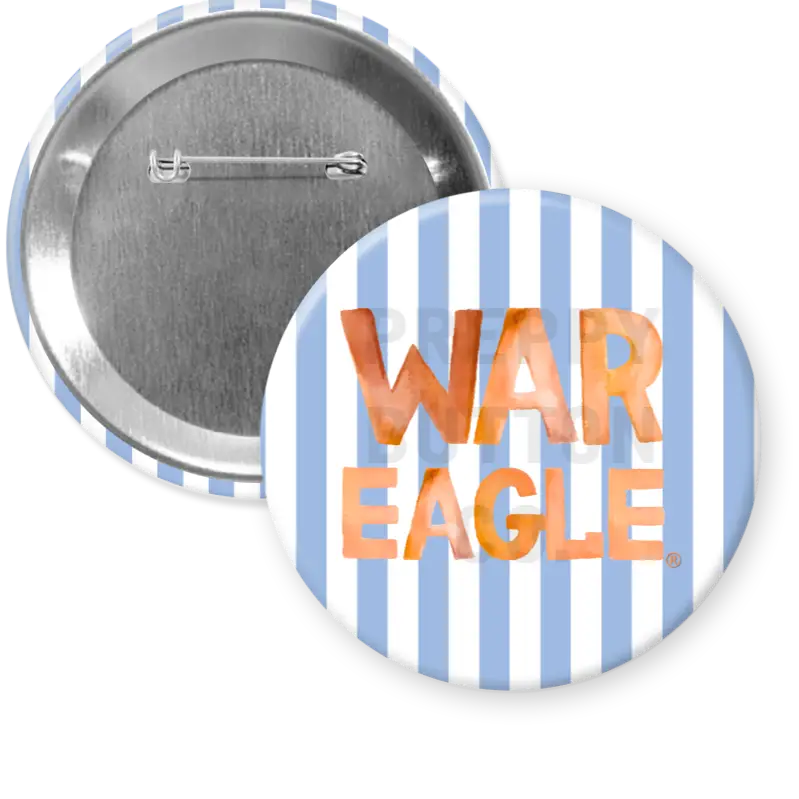 Auburn Gameday Button - Watercolor War Eagle