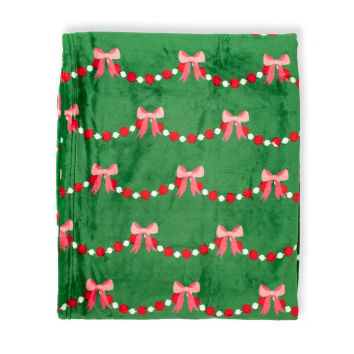 The Royal Standard Christmas Throw Blanket- Bow Garland