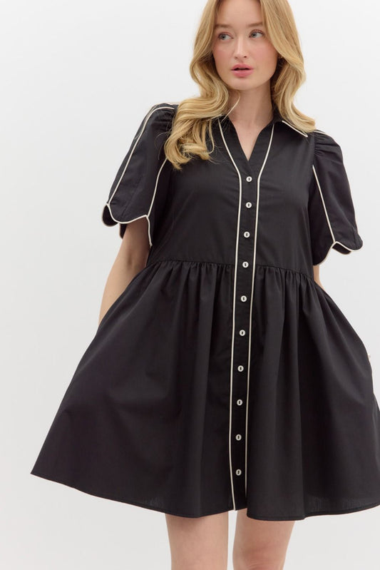 She Wants Flowers Dress - Black