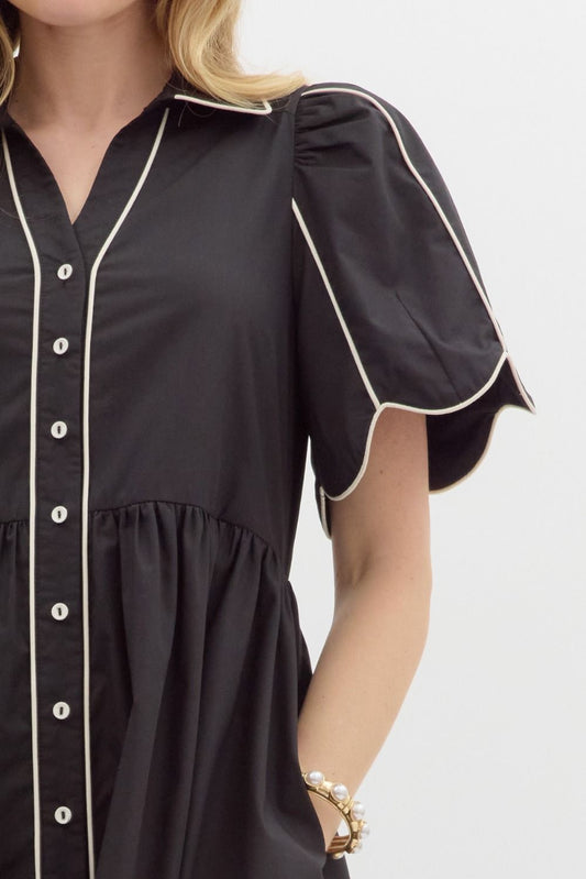 She Wants Flowers Dress - Black