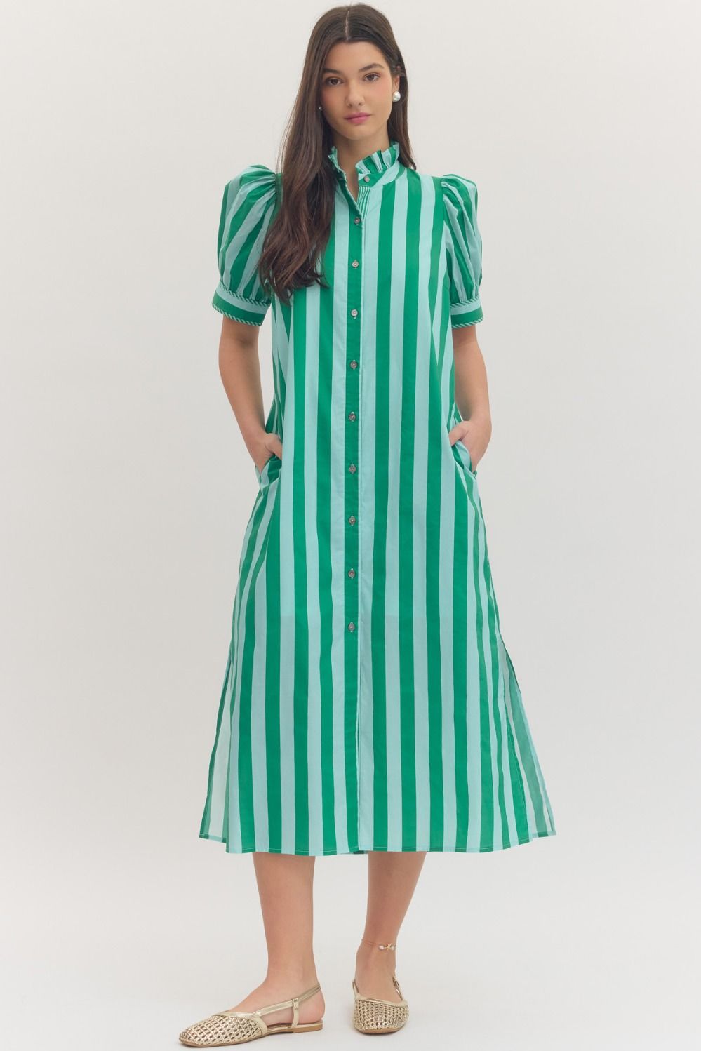 The Brynley Midi Dress - Green