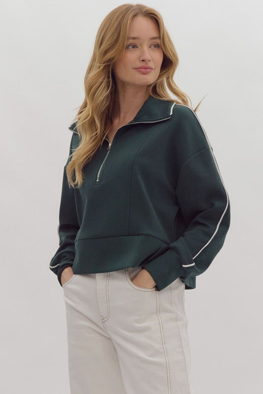 Running Errands Quarter Zip - Forest