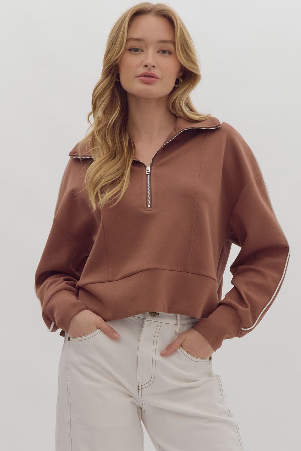 Running Errands Quarter Zip - Mocha