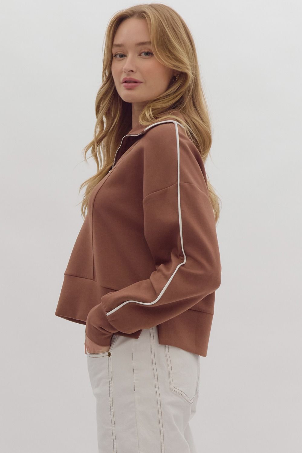 Running Errands Quarter Zip - Mocha