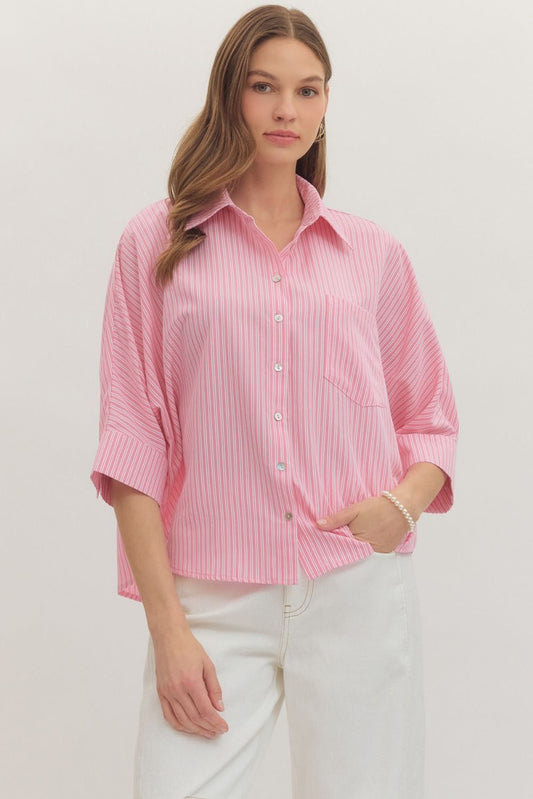 Oversized Basics Top - Pink