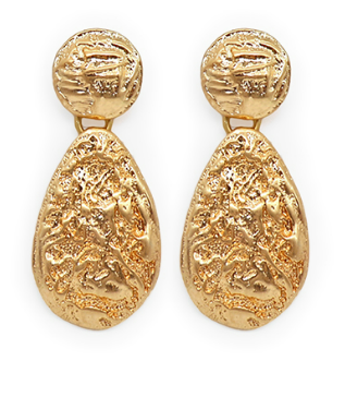Textured Gold Teardrop Earrings