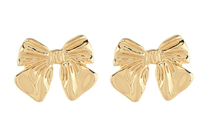 Chunky Gold Bow Stud