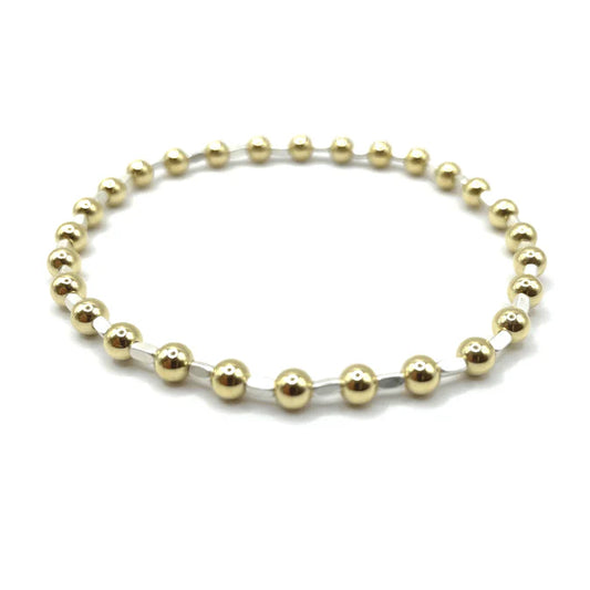 4mm Color Crush Harbor Gold Filled Waterproof Bracelet Silver White