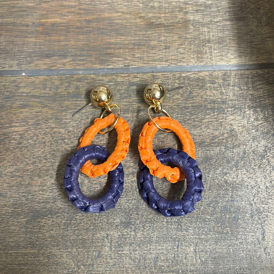 Orange and Navy Double Hoop