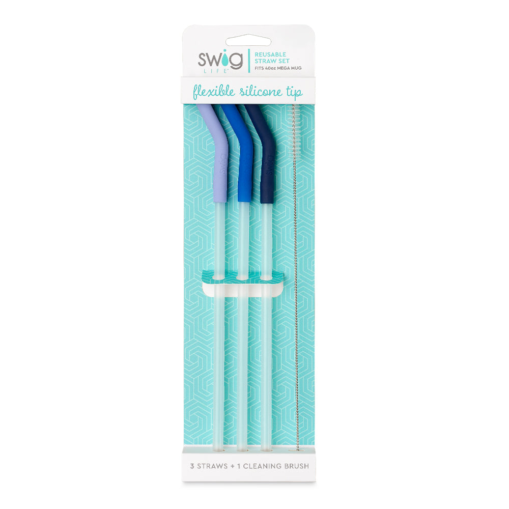 40 oz Mega Mug Reusable Straw Set (Blue)