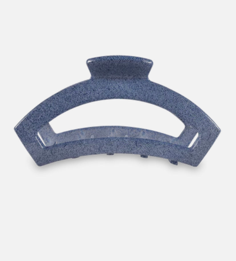 Teleties Denim Large Open Claw Clip