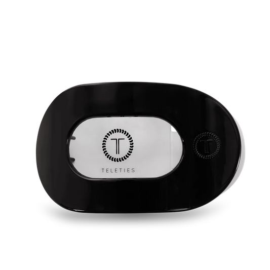 Teleties Jet Black Large Flat Round Hair Clip